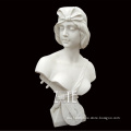 Custom carved white marble woman female bust statue sculpture